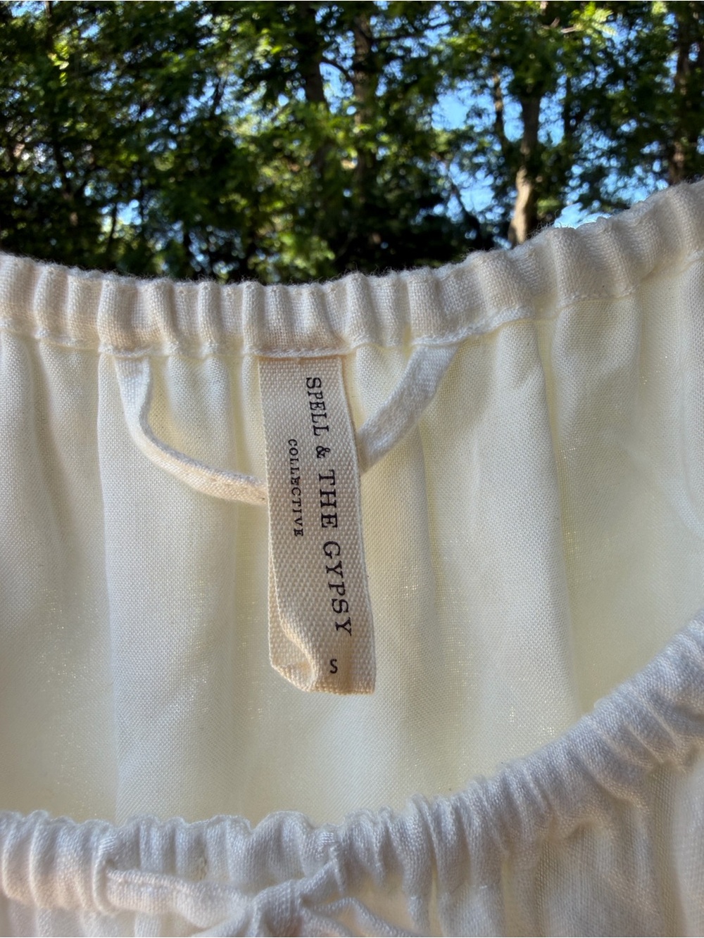 Spell Gardenia Gown White Linen Maxi Dress S NWOT Resort Honeymoon - Picture 4 of 6